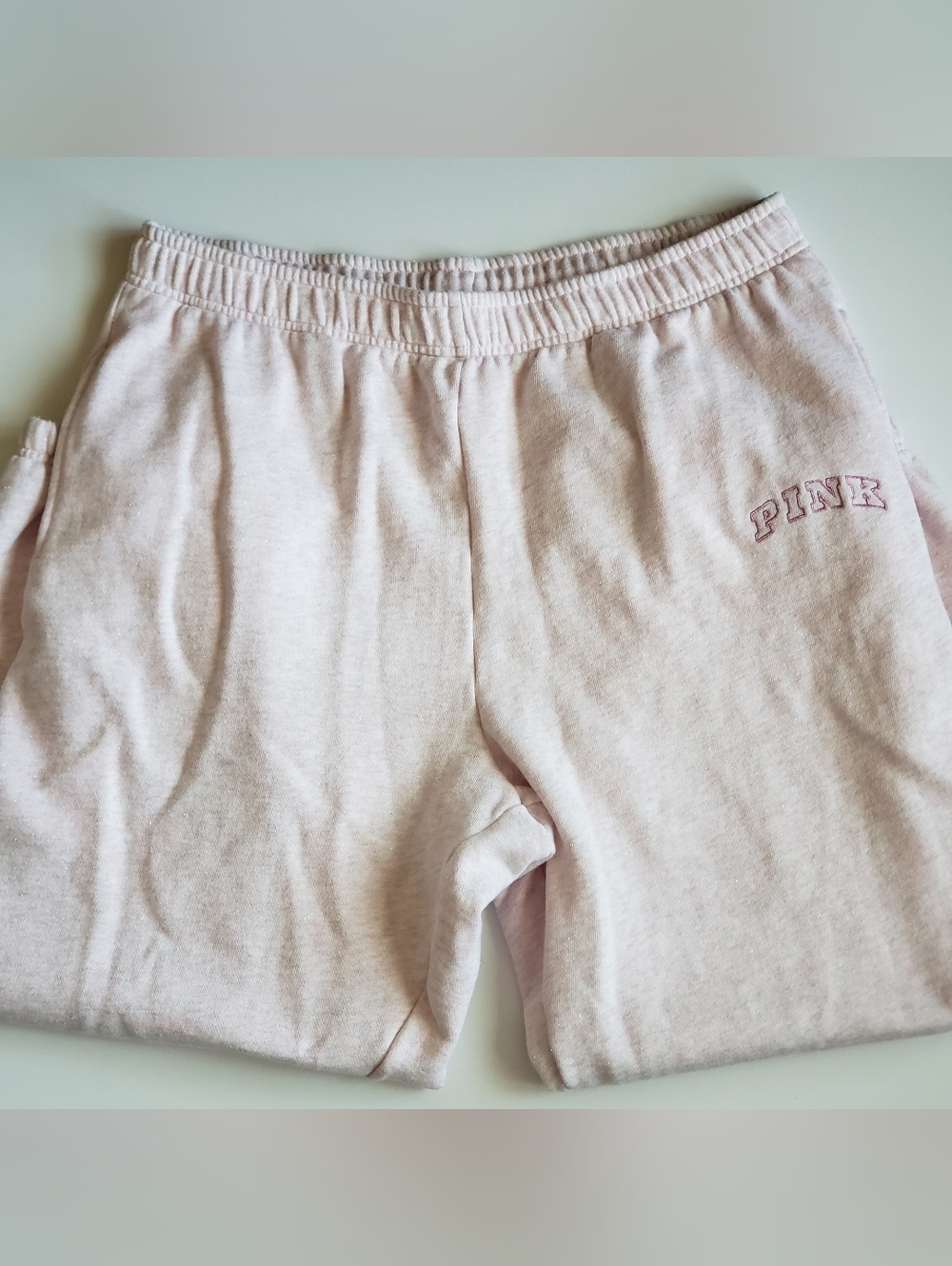 PINK Victoria’s Secret Fleece Campus Sweatpants Joggers Size XL-1X Pink Sparkly